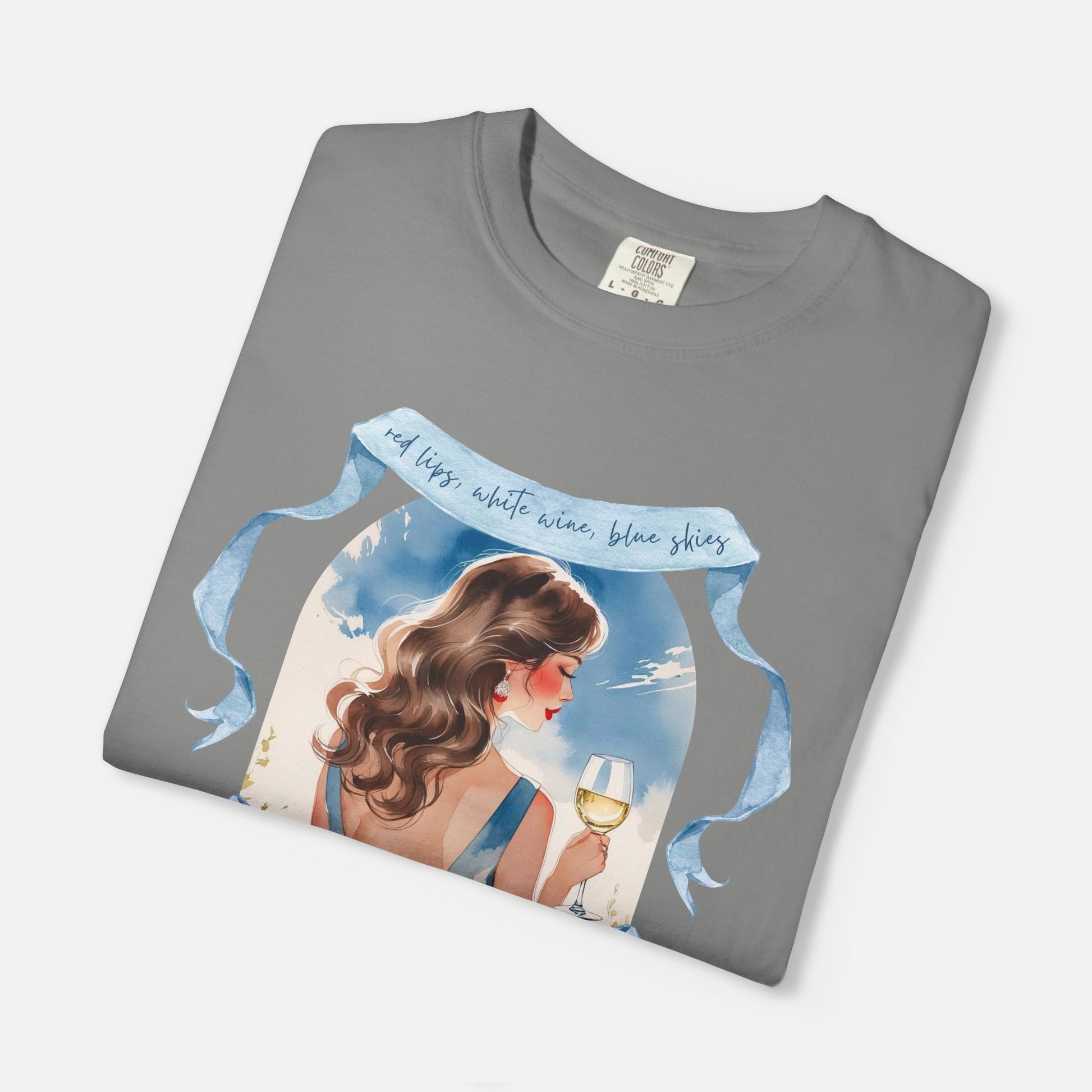 Red Lips, White Wine, Blue Skies, Zero Apologies - Tee