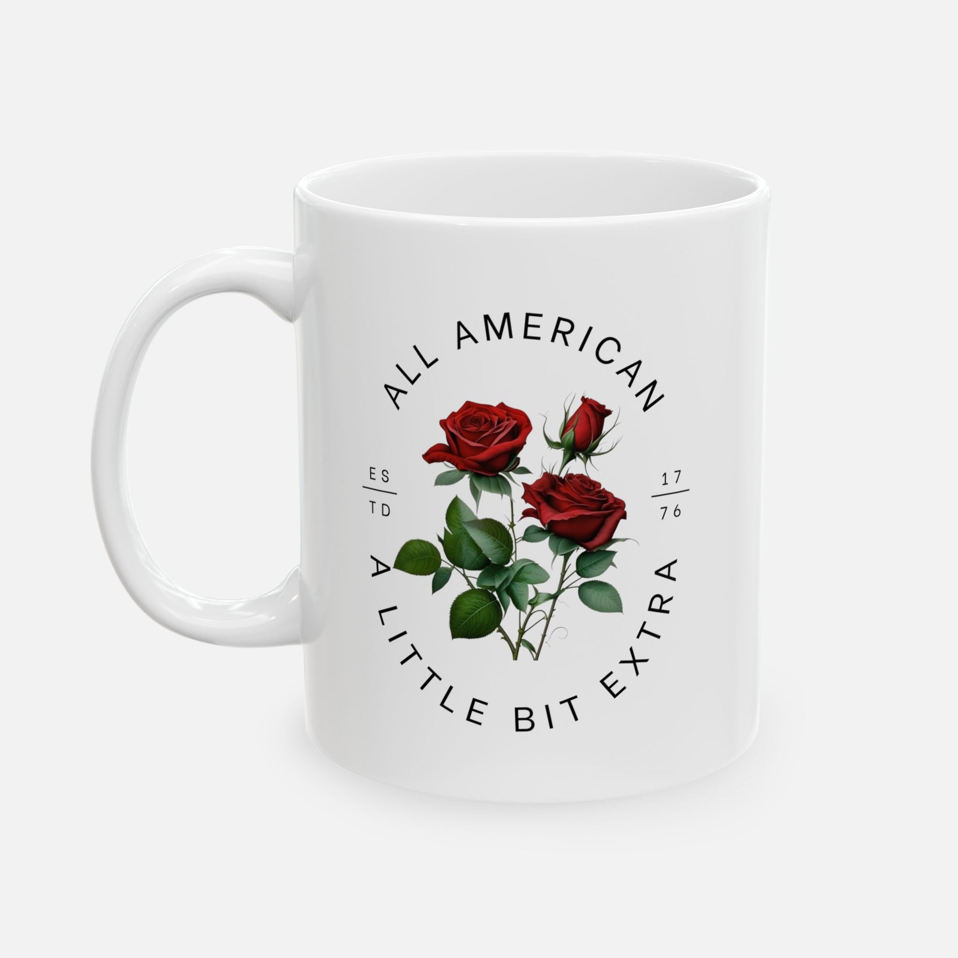 All American, A Little Extra – Glossy Ceramic Mug 11oz