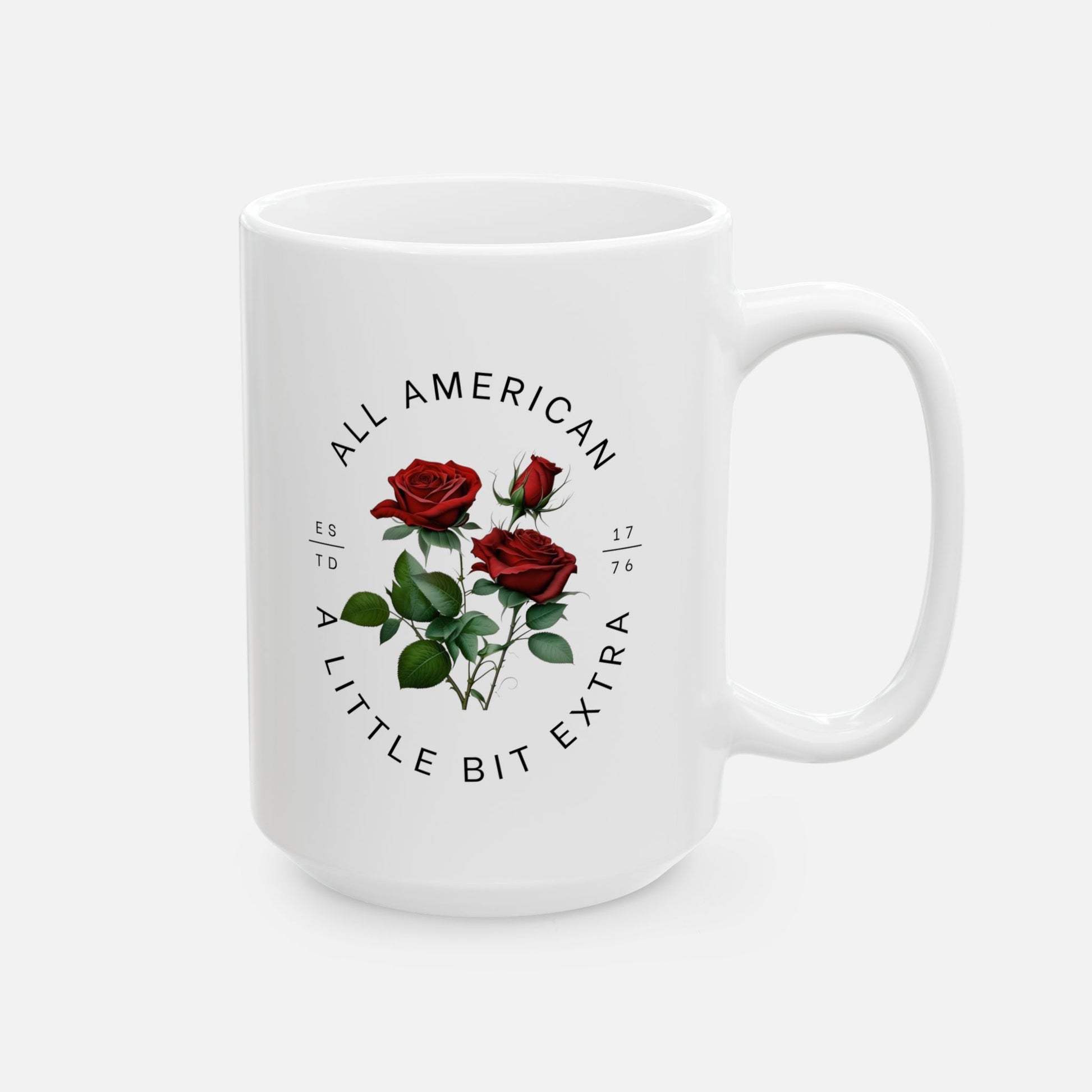 All American, A Little Extra – Glossy Ceramic Mug 11oz