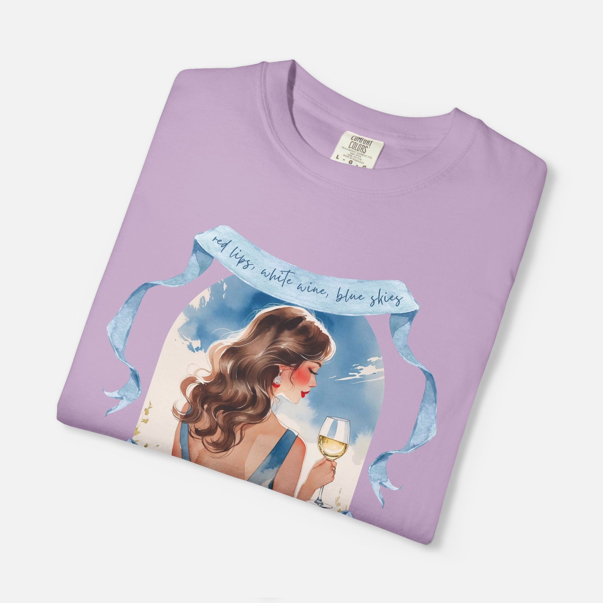 Red Lips, White Wine, Blue Skies, Zero Apologies - Tee