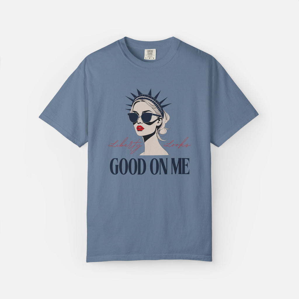 Liberty Looks Good on Me – Chic Lady Liberty Graphic Tee