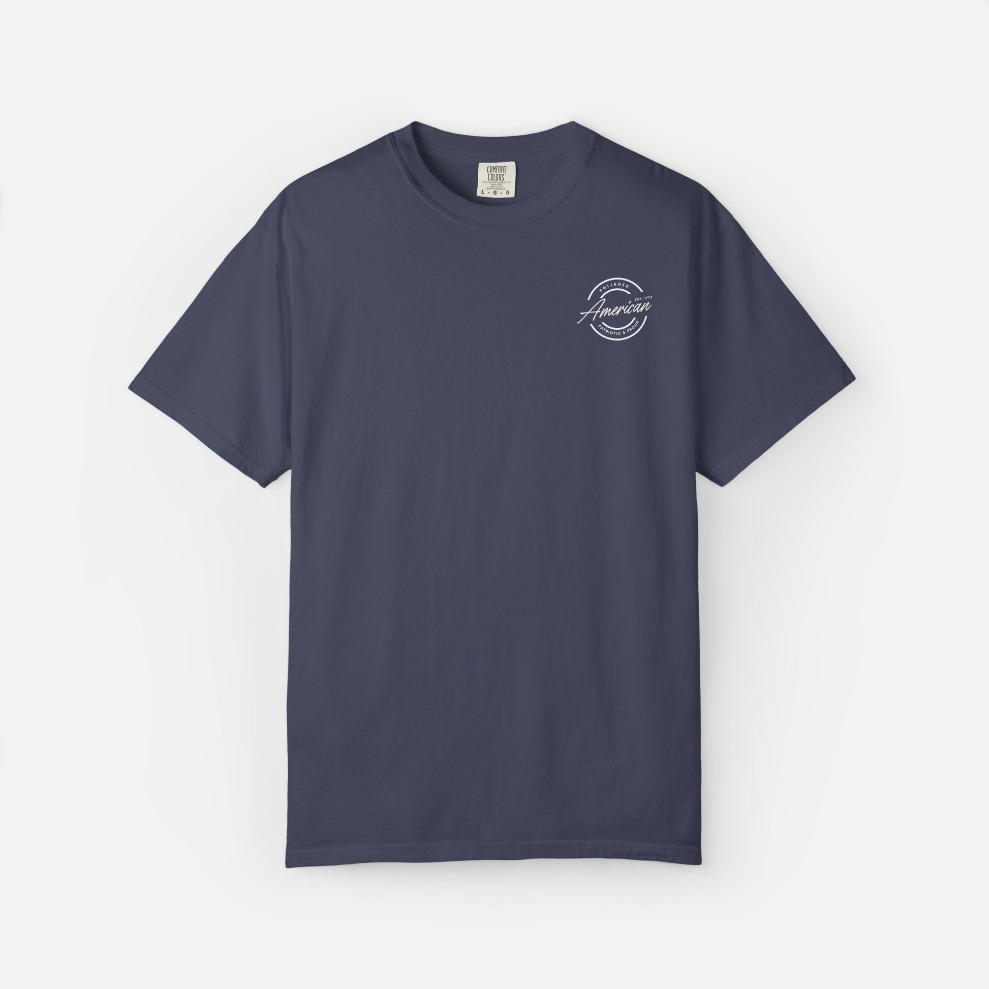 Polished, American, Patriotic & Proud – Minimalist Logo Tee