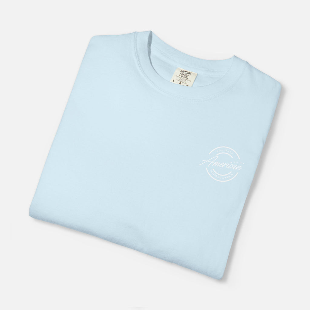 Polished, American, Patriotic & Proud – Minimalist Logo Tee
