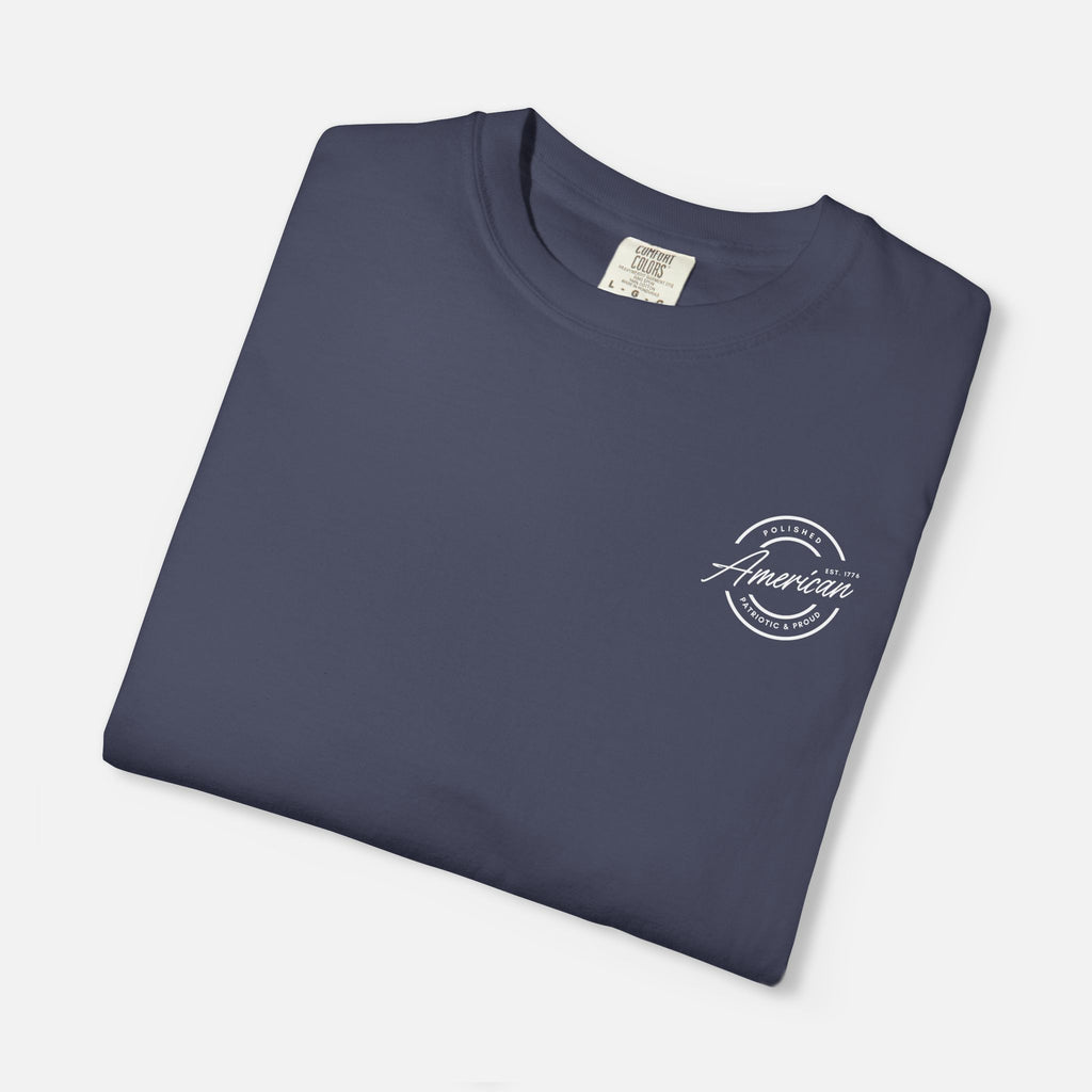 Polished, American, Patriotic & Proud – Minimalist Logo Tee