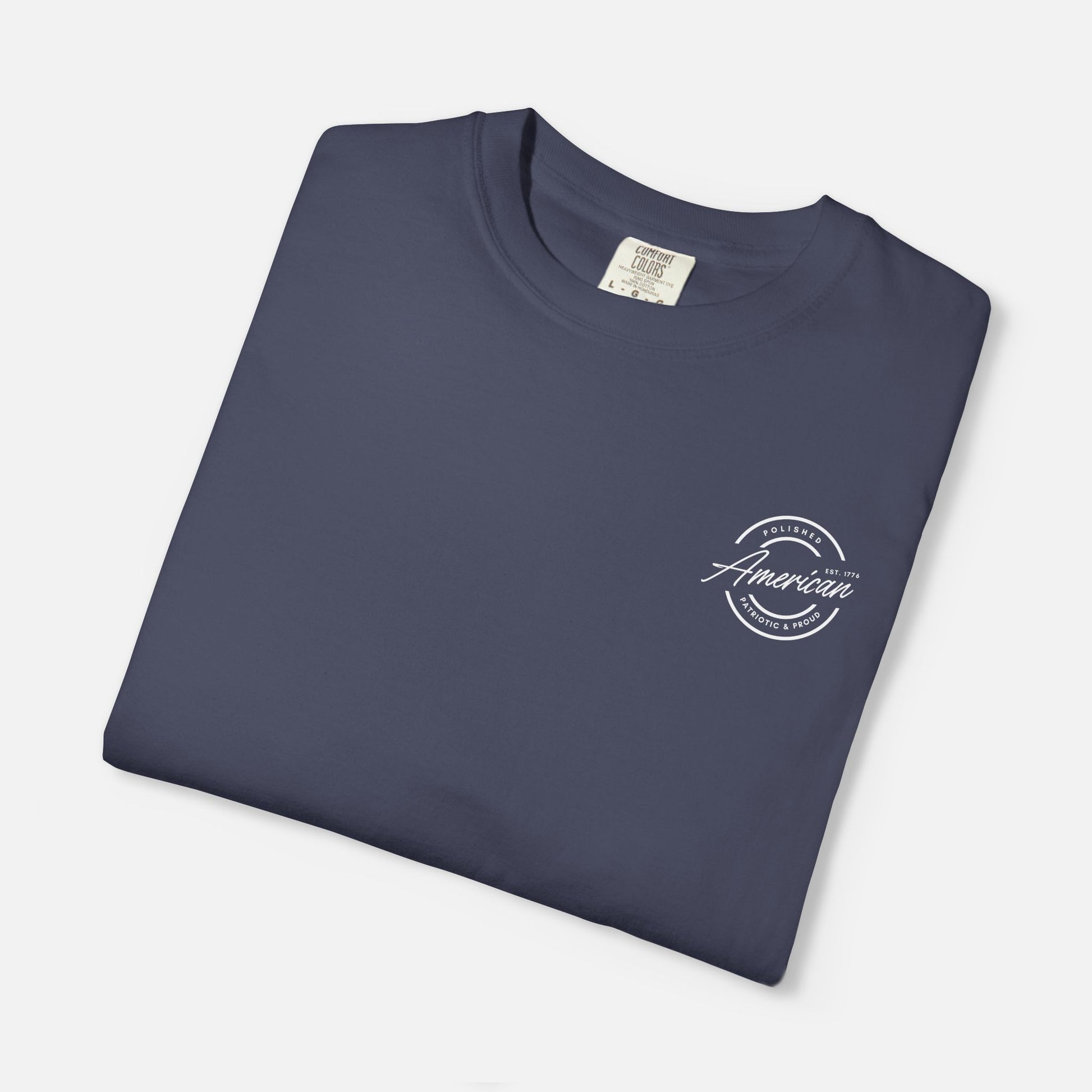 Polished, American, Patriotic & Proud – Minimalist Logo Tee