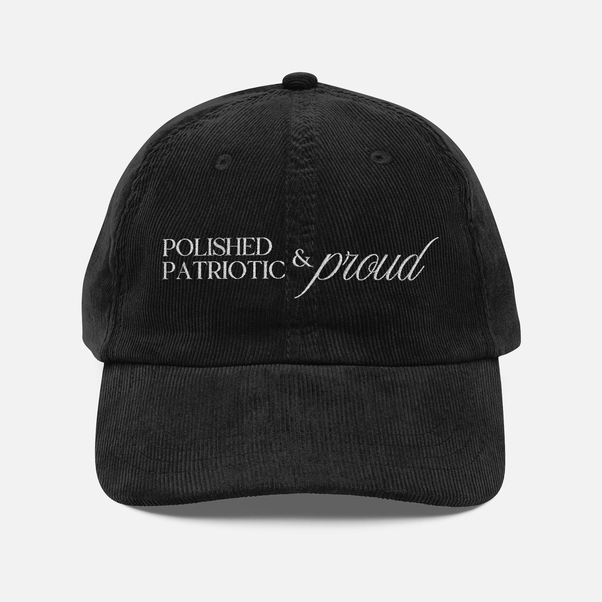 Polished Patriotic and Proud Embroidered Vintage Corduroy Cap