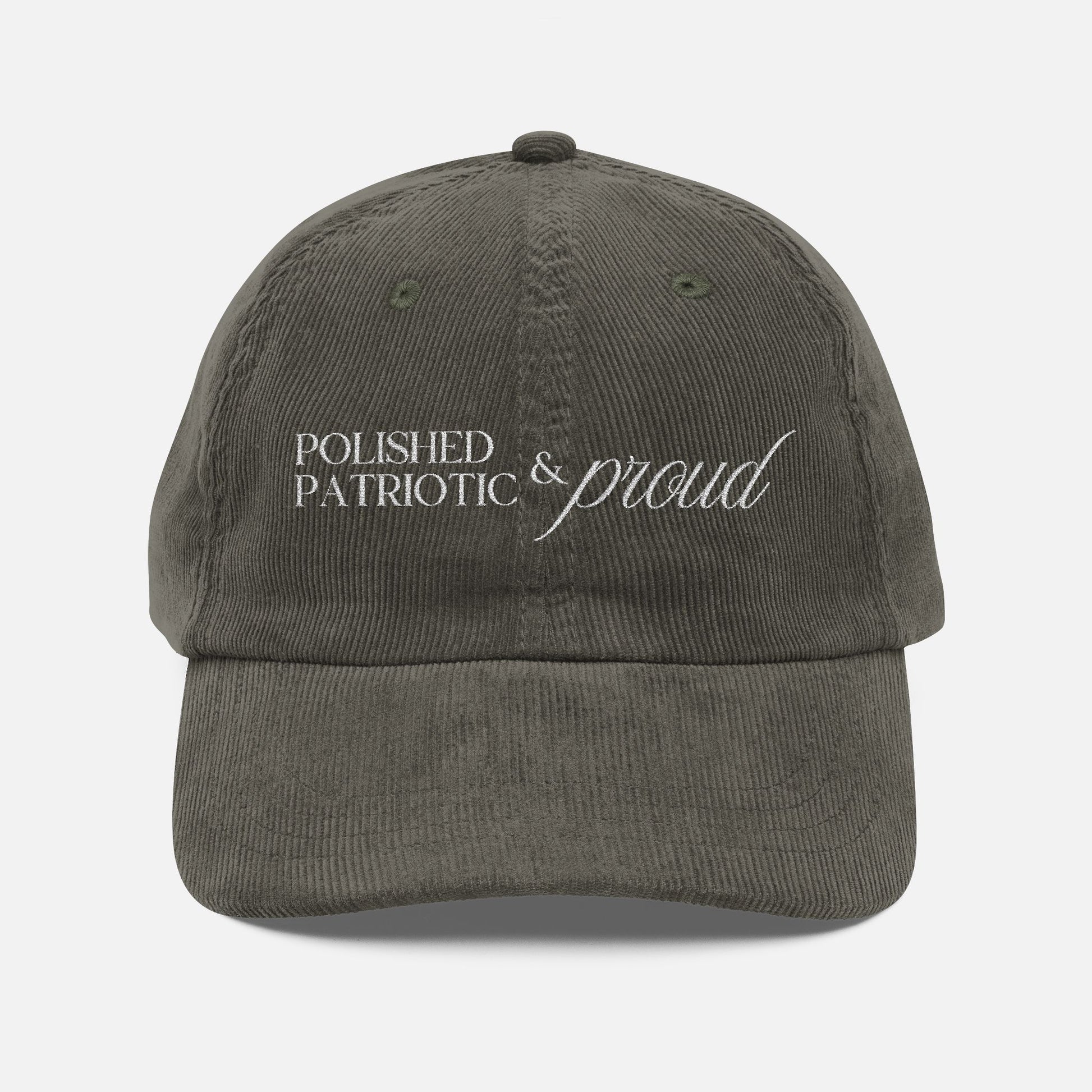 Polished Patriotic and Proud Embroidered Vintage Corduroy Cap