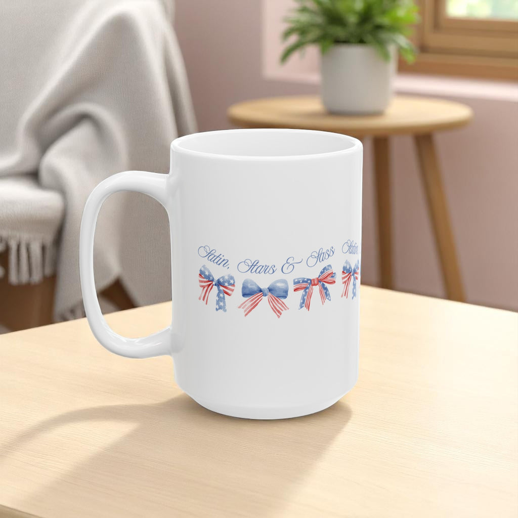 Satin, Stars & Sass – Glossy Ceramic Mug 11oz 15oz