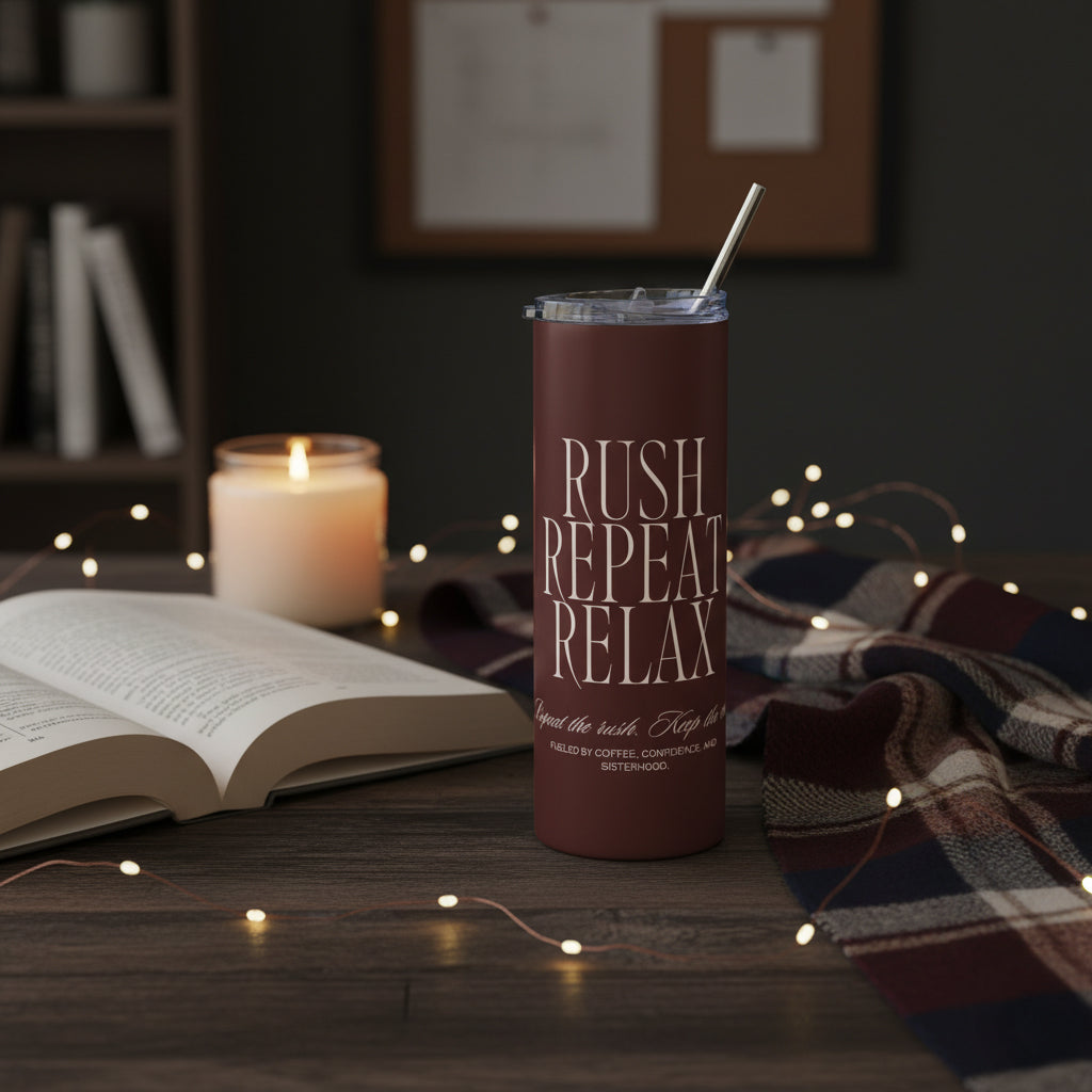 Rush, Repeat, Relax - Stainless Steel Tumbler 20oz
