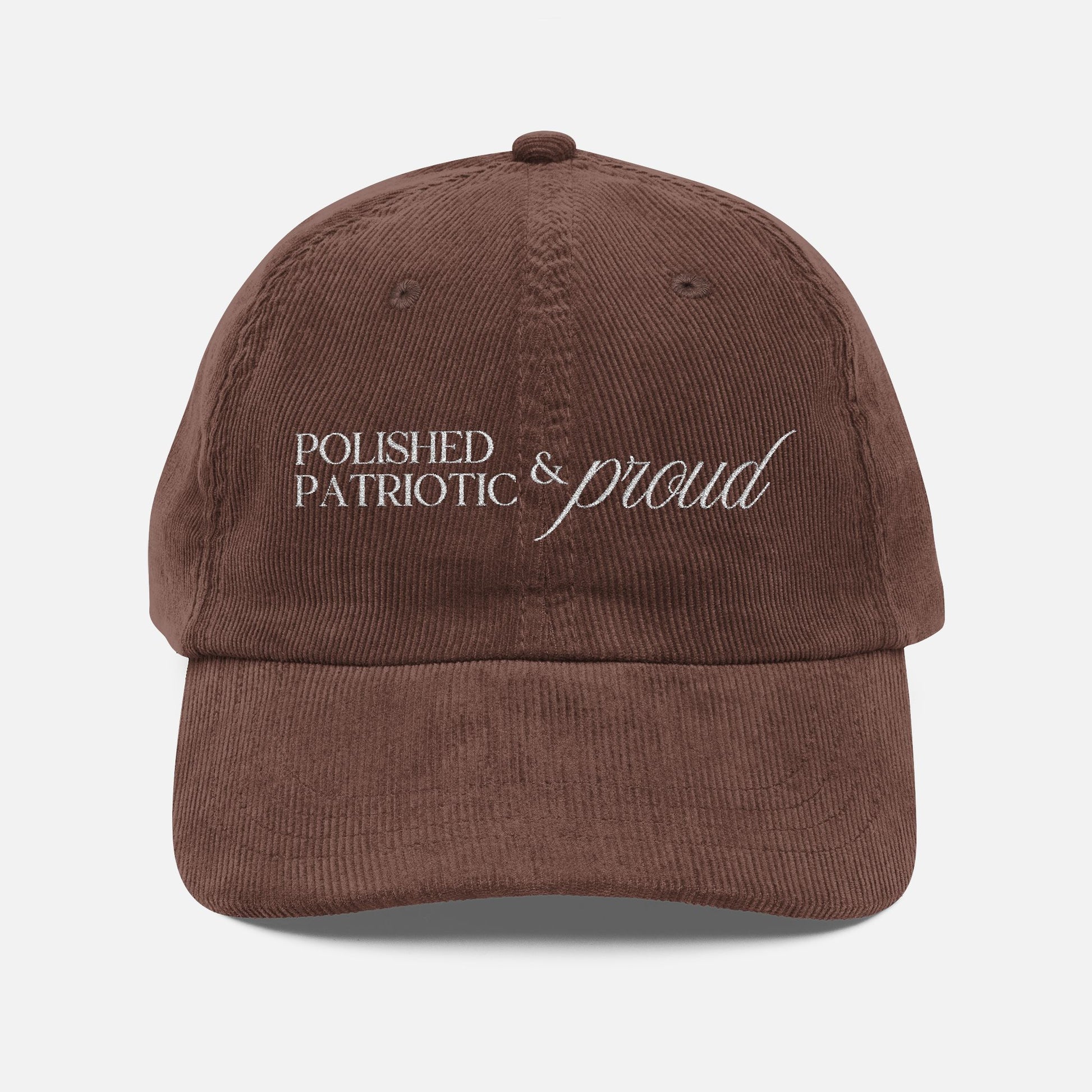 Polished Patriotic and Proud Embroidered Vintage Corduroy Cap
