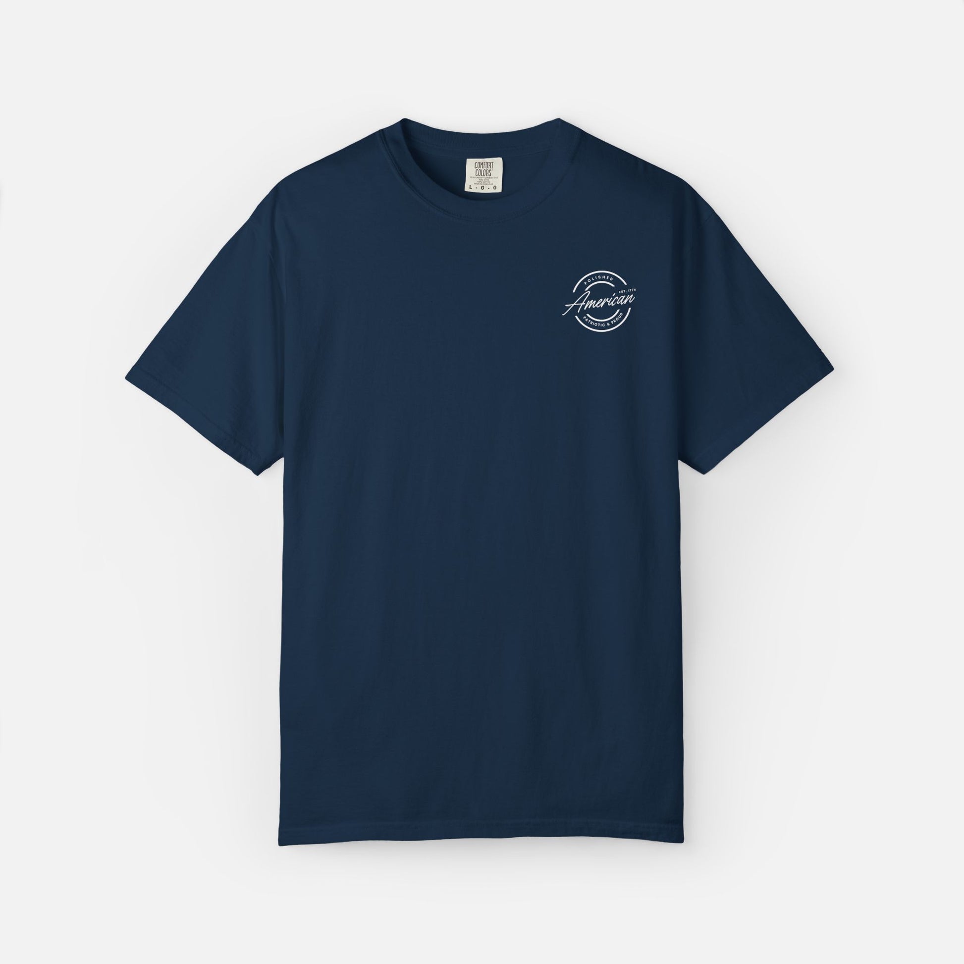 Polished, American, Patriotic & Proud – Minimalist Logo Tee