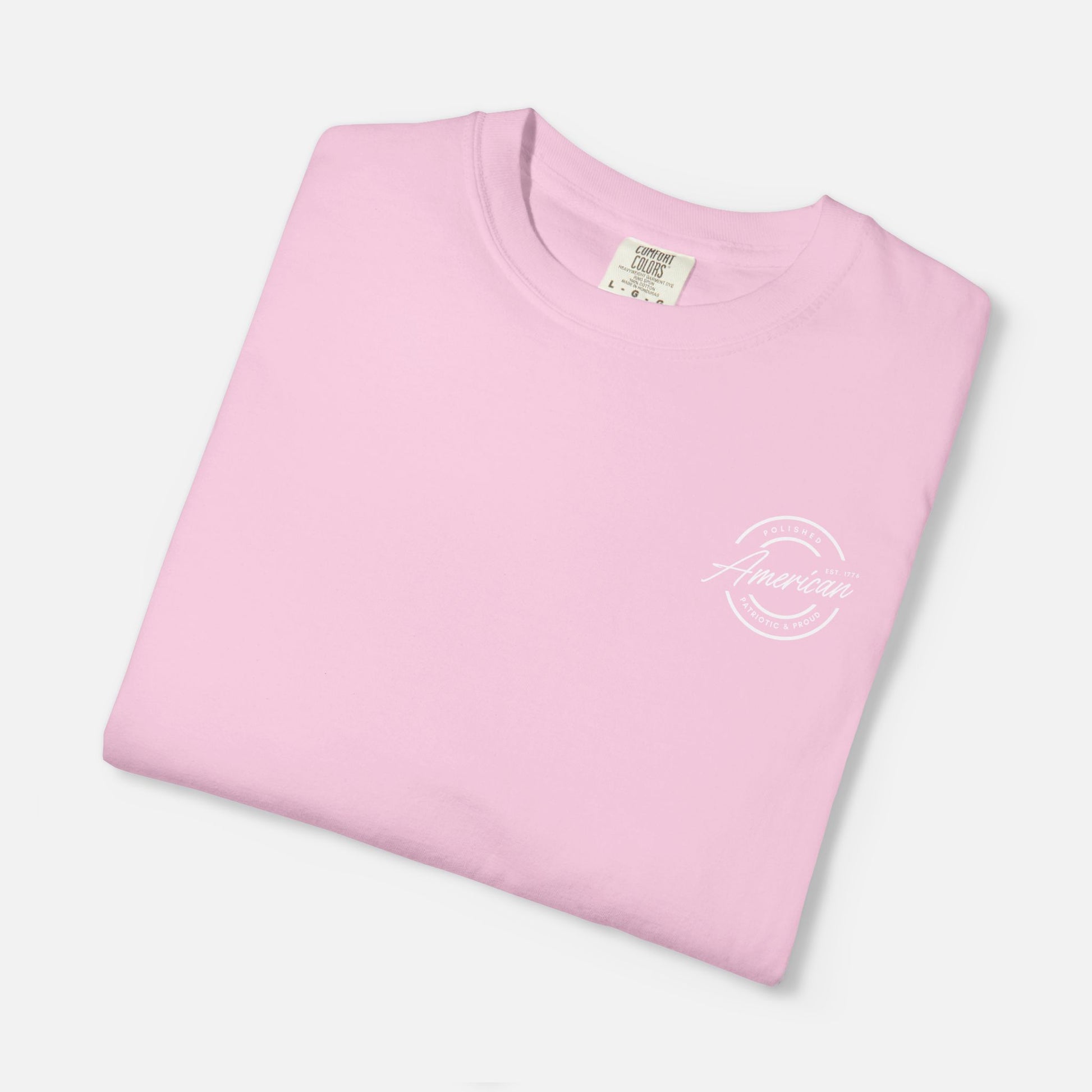 Polished, American, Patriotic & Proud – Minimalist Logo Tee