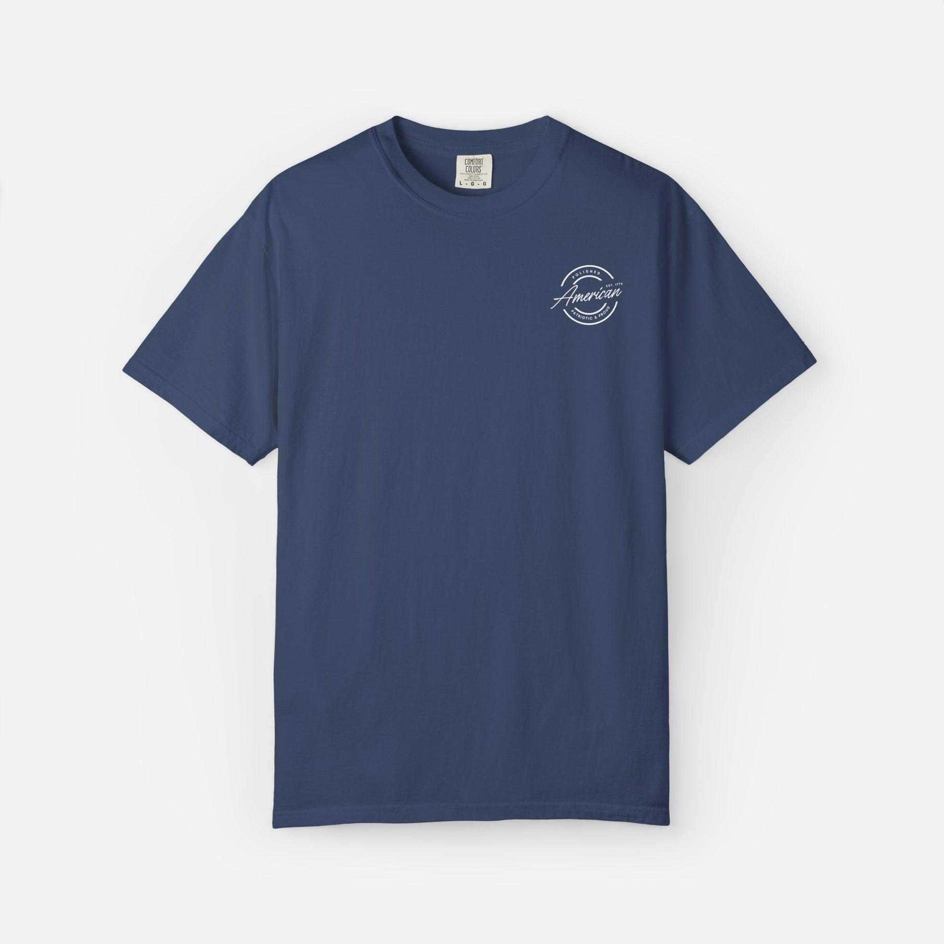 Polished, American, Patriotic & Proud – Minimalist Logo Tee