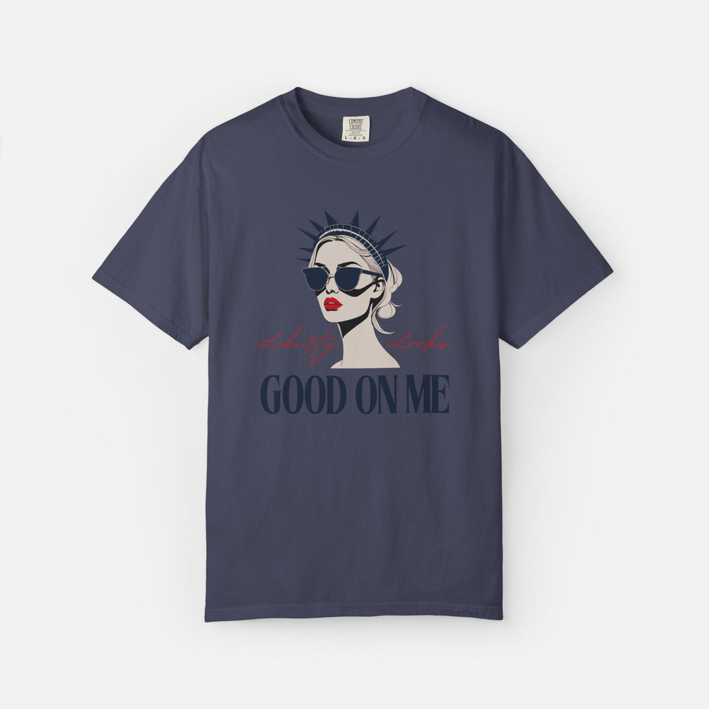 Liberty Looks Good on Me – Chic Lady Liberty Graphic Tee