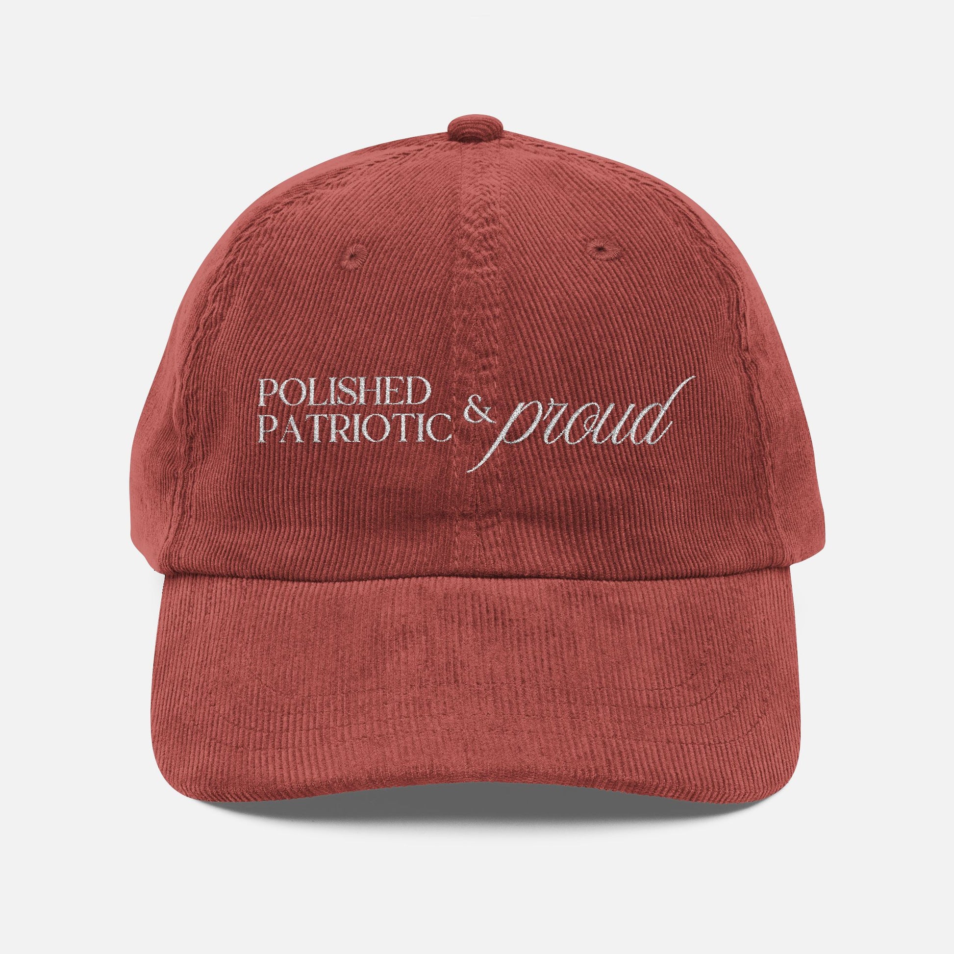 Polished Patriotic and Proud Embroidered Vintage Corduroy Cap