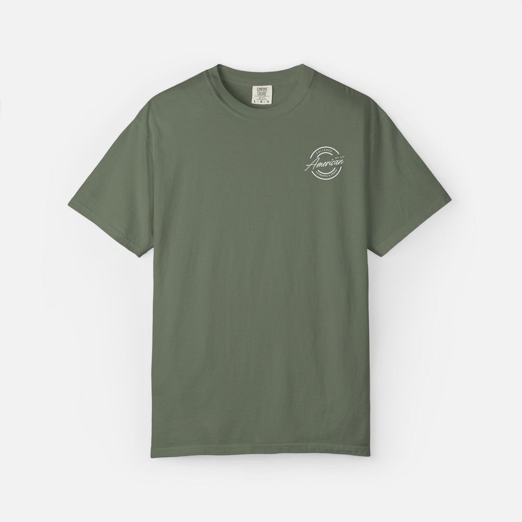 Polished, American, Patriotic & Proud – Minimalist Logo Tee