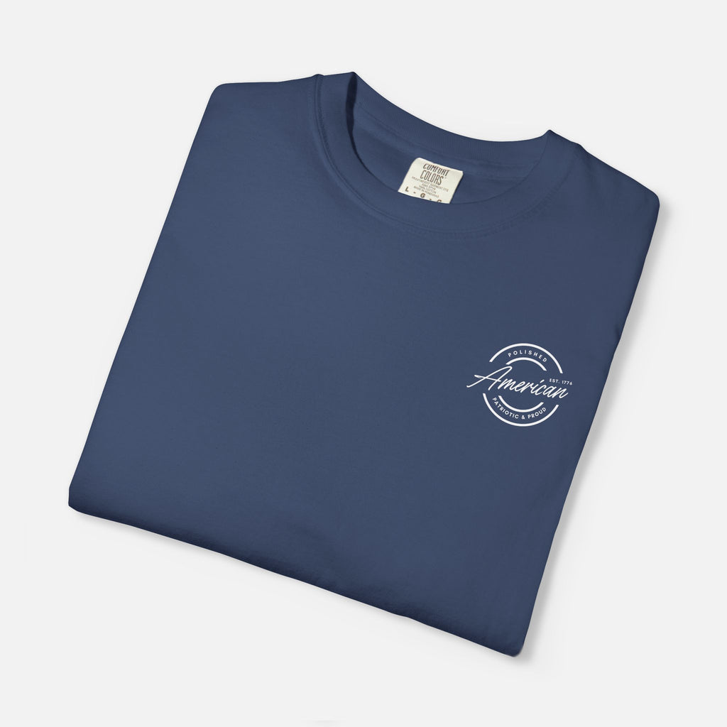 Polished, American, Patriotic & Proud – Minimalist Logo Tee
