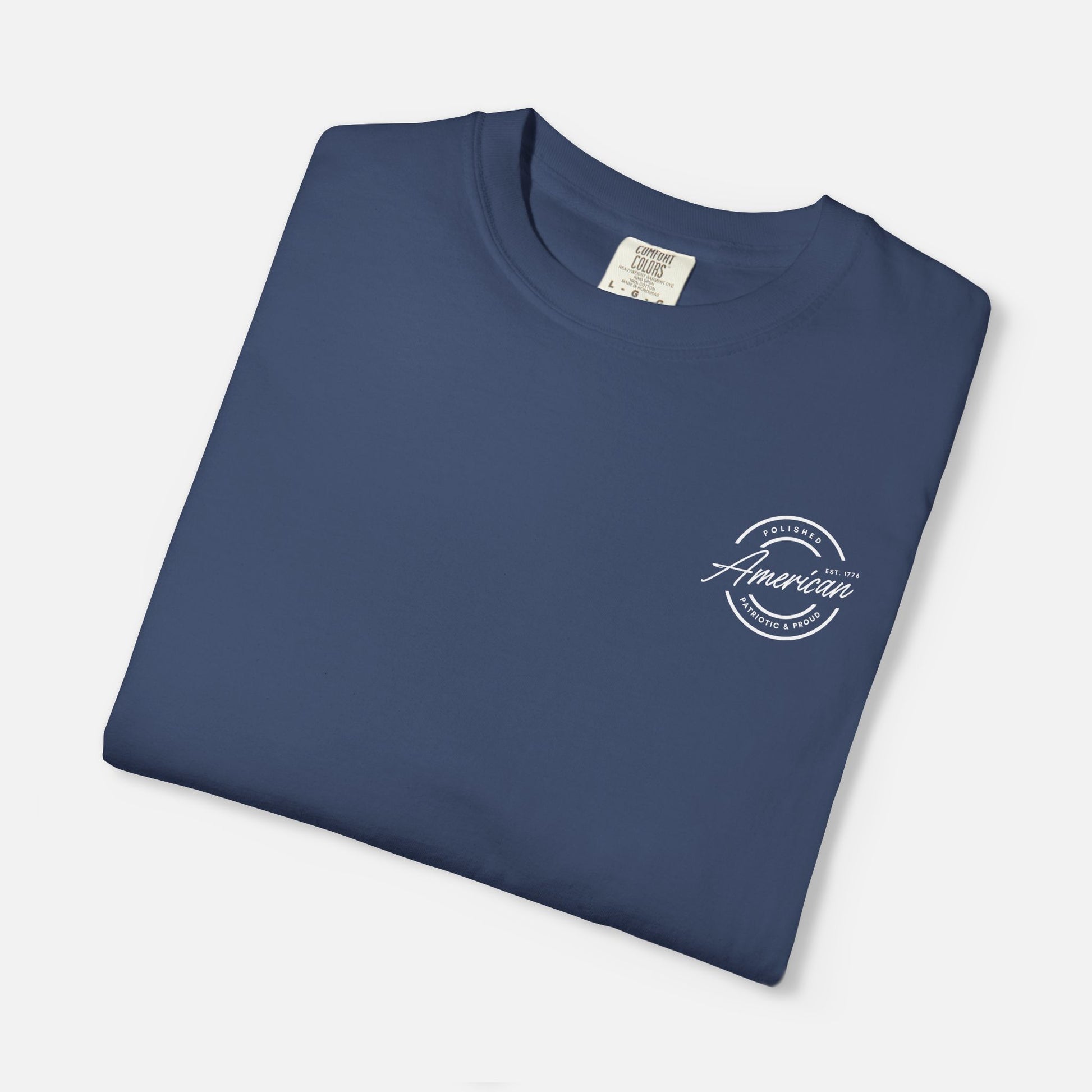 Polished, American, Patriotic & Proud – Minimalist Logo Tee