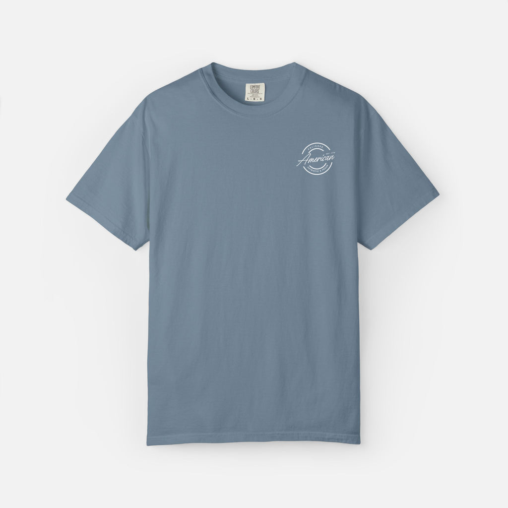 Polished, American, Patriotic & Proud – Minimalist Logo Tee