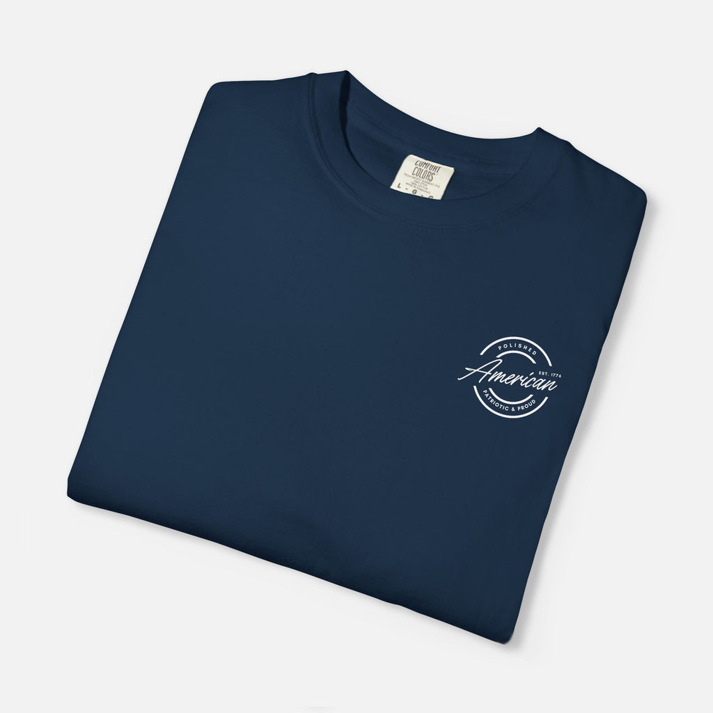 Polished, American, Patriotic & Proud – Minimalist Logo Tee