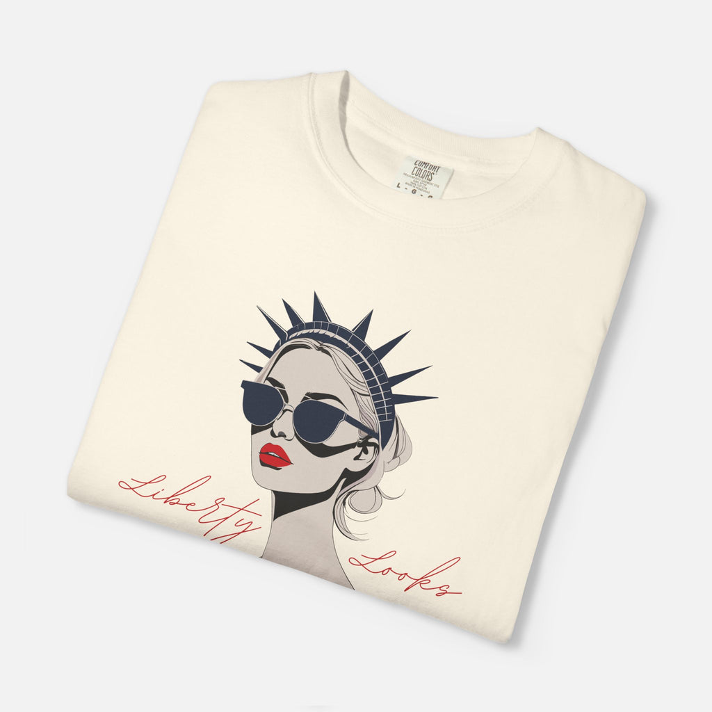 Liberty Looks Good on Me – Chic Lady Liberty Graphic Tee